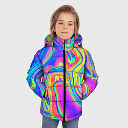 Куртка зимняя для мальчика Цветные разводы цвета 3D-черный — фото 2