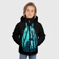 Куртка зимняя для мальчика Тоторо в лесу, цвет: 3D-черный — фото 2