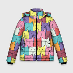 Куртка зимняя для мальчика Котики, цвет: 3D-светло-серый