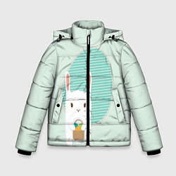 Куртка зимняя для мальчика Пасхальная зайка, цвет: 3D-черный