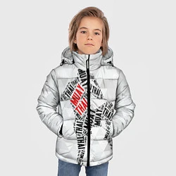 Куртка зимняя для мальчика Muay thai Words, цвет: 3D-черный — фото 2