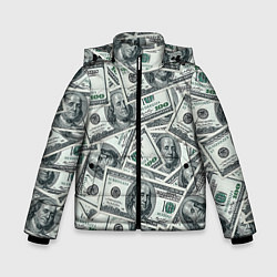 Куртка зимняя для мальчика Банкноты, цвет: 3D-красный