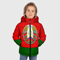 Куртка зимняя для мальчика Герб Беларуси, цвет: 3D-красный — фото 2