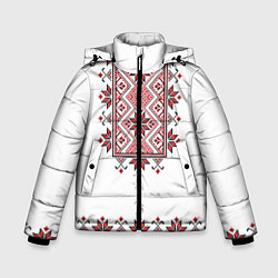 Куртка зимняя для мальчика Вышивка 41, цвет: 3D-светло-серый
