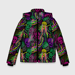 Куртка зимняя для мальчика Черепки, цвет: 3D-черный