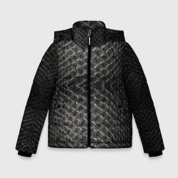 Куртка зимняя для мальчика Черная кожа, цвет: 3D-черный