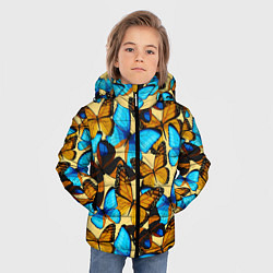 Куртка зимняя для мальчика Бабочки, цвет: 3D-светло-серый — фото 2