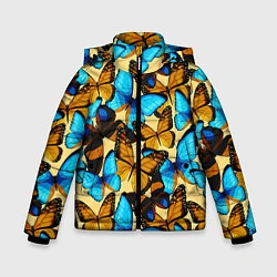 Куртка зимняя для мальчика Бабочки, цвет: 3D-красный