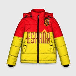Куртка зимняя для мальчика Сборная Испании: Евро 2016, цвет: 3D-черный