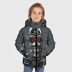 Куртка зимняя для мальчика Скелет Терминатора, цвет: 3D-черный — фото 2
