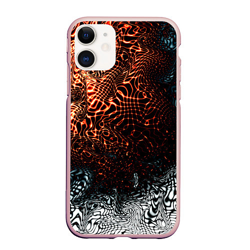 Чехол iPhone 11 матовый Technology / 3D-Светло-розовый – фото 1