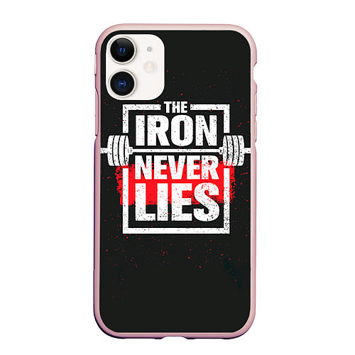 Чехол iPhone 11 матовый The iron never lies / 3D-Светло-розовый – фото 1