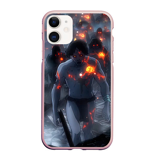 Чехол iPhone 11 матовый Темные силы / 3D-Светло-розовый – фото 1