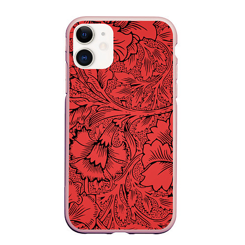 Чехол iPhone 11 матовый Огония страсти / 3D-Светло-розовый – фото 1