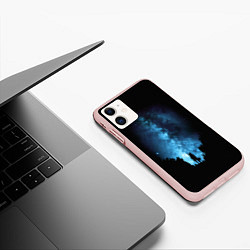 Чехол iPhone 11 матовый Млечный путь, цвет: 3D-светло-розовый — фото 2
