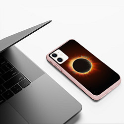 Чехол iPhone 11 матовый Солнечное затмение, цвет: 3D-светло-розовый — фото 2