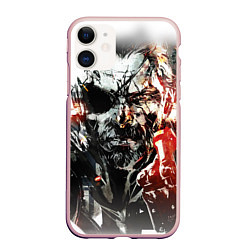 Чехол iPhone 11 матовый Metal gear solid 5, цвет: 3D-светло-розовый
