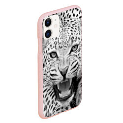 Чехол iPhone 11 матовый Белый леопард, цвет: 3D-светло-розовый — фото 2