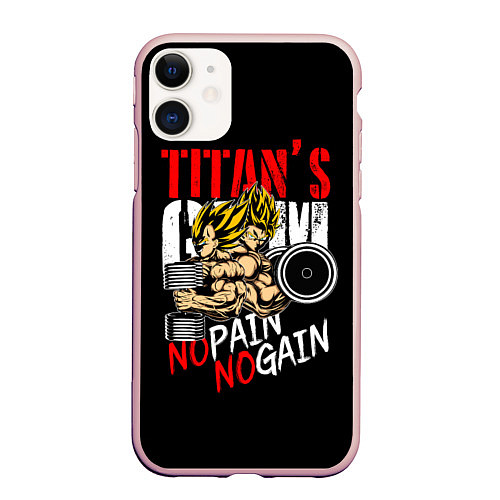 Чехол iPhone 11 матовый Titans Gym / 3D-Светло-розовый – фото 1