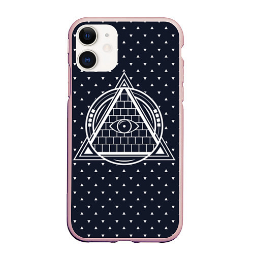 Чехол iPhone 11 матовый Illuminati / 3D-Светло-розовый – фото 1
