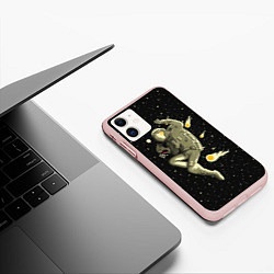 Чехол iPhone 11 матовый Атака метеоров, цвет: 3D-светло-розовый — фото 2