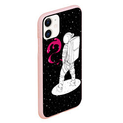 Чехол iPhone 11 матовый Космическая струя, цвет: 3D-светло-розовый — фото 2