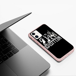 Чехол iPhone 11 матовый Led Zeppelin: Mono, цвет: 3D-светло-розовый — фото 2