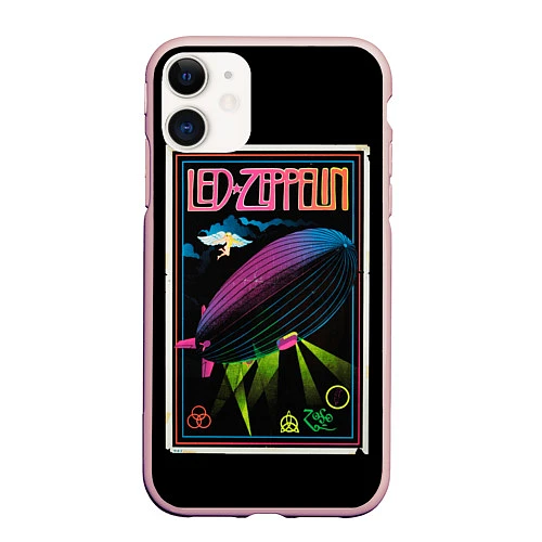 Чехол iPhone 11 матовый Led Zeppelin: Angel Poster / 3D-Светло-розовый – фото 1
