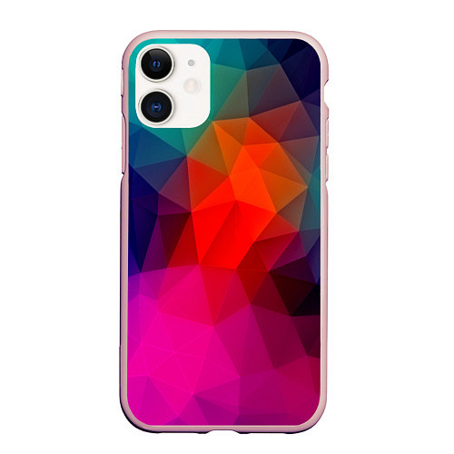 Чехол iPhone 11 матовый Abstraction / 3D-Светло-розовый – фото 1