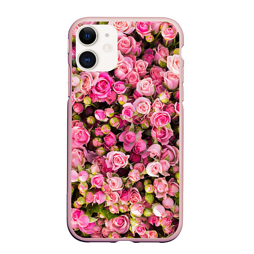 Чехол iPhone 11 матовый Розовый рай / 3D-Светло-розовый – фото 1