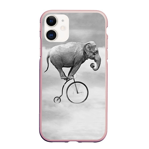 Чехол iPhone 11 матовый Hipster Bike / 3D-Светло-розовый – фото 1