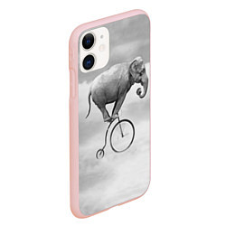 Чехол iPhone 11 матовый Hipster Bike, цвет: 3D-светло-розовый — фото 2