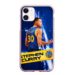 Чехол iPhone 11 матовый Golden State Warriors 8, цвет: 3D-светло-розовый