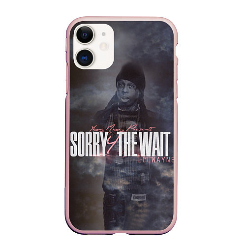 Чехол iPhone 11 матовый Lil Wayne: Sorry the wait / 3D-Светло-розовый – фото 1