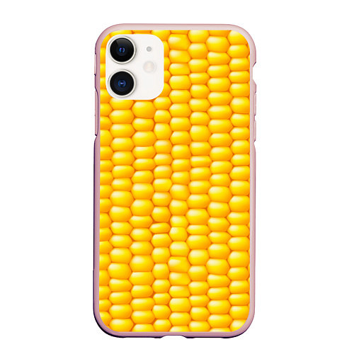 Чехол iPhone 11 матовый Сладкая вареная кукуруза / 3D-Светло-розовый – фото 1