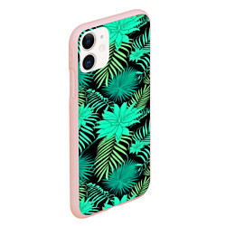 Чехол iPhone 11 матовый Tropical pattern, цвет: 3D-светло-розовый — фото 2