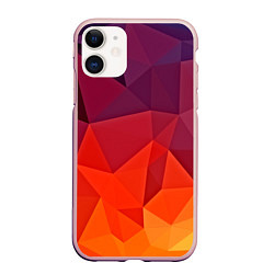 Чехол iPhone 11 матовый Geometric, цвет: 3D-светло-розовый