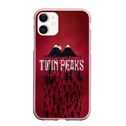 Чехол iPhone 11 матовый Twin Peaks Wood, цвет: 3D-светло-розовый