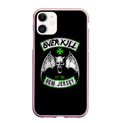 Чехол iPhone 11 матовый Overkill: New Jersey, цвет: 3D-светло-розовый