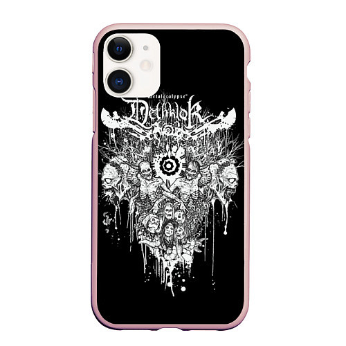 Чехол iPhone 11 матовый Dethklok Skeletons / 3D-Светло-розовый – фото 1