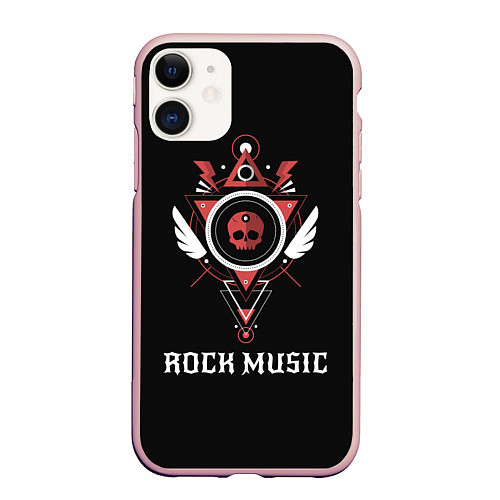 Чехол iPhone 11 матовый Rock Music / 3D-Светло-розовый – фото 1