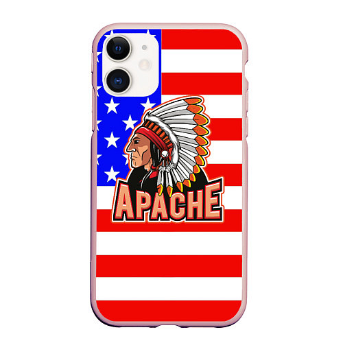 Чехол iPhone 11 матовый Apache / 3D-Светло-розовый – фото 1