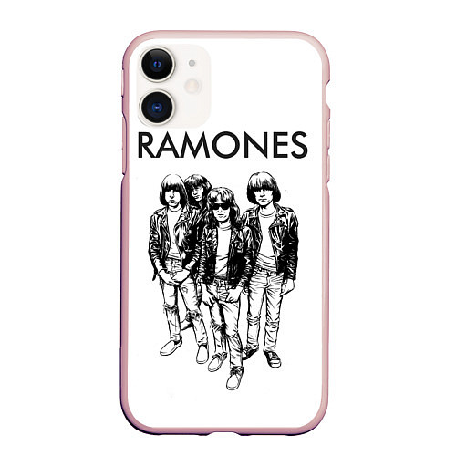 Чехол iPhone 11 матовый Ramones Party / 3D-Светло-розовый – фото 1