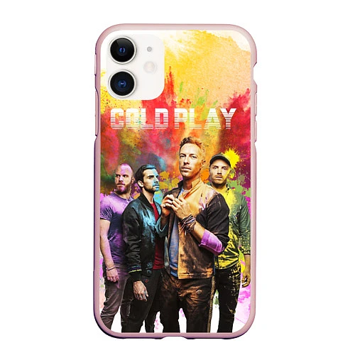 Чехол iPhone 11 матовый Coldplay / 3D-Светло-розовый – фото 1