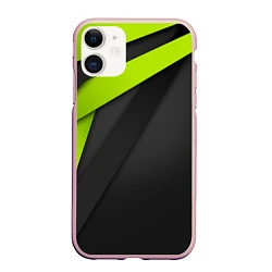 Чехол iPhone 11 матовый Спортивная геометрия 6, цвет: 3D-светло-розовый