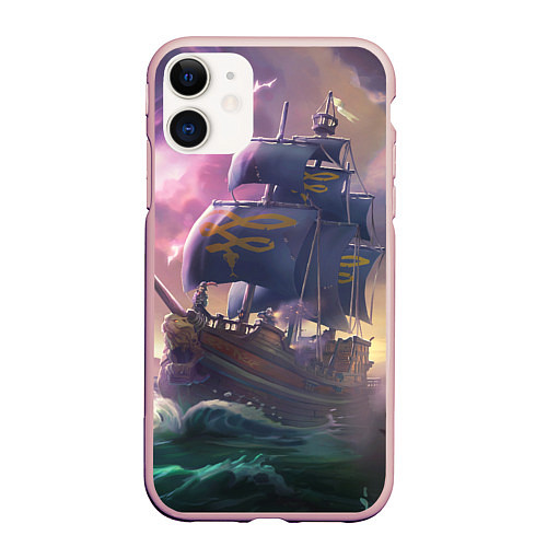 Чехол iPhone 11 матовый Sea of thieves / 3D-Светло-розовый – фото 1