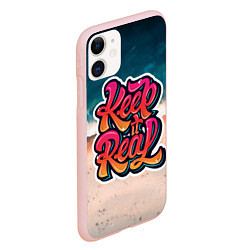 Чехол iPhone 11 матовый Keep it Real, цвет: 3D-светло-розовый — фото 2