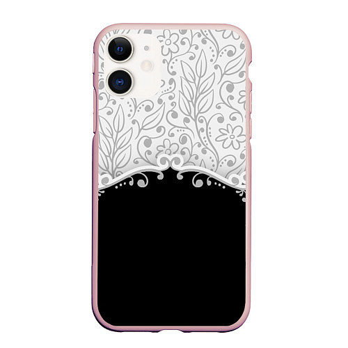 Чехол iPhone 11 матовый Флористика / 3D-Светло-розовый – фото 1