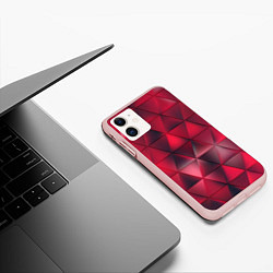 Чехол iPhone 11 матовый Dark Red, цвет: 3D-светло-розовый — фото 2