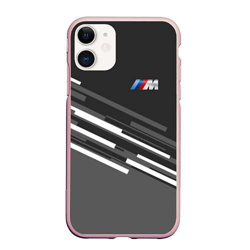 Чехол iPhone 11 матовый BMW: Sport Line / 3D-Светло-розовый – фото 1